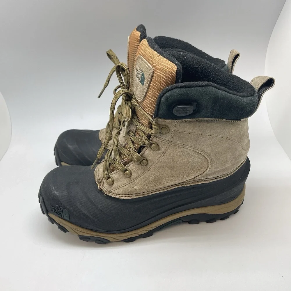 The North Face Chilkat III Snow Boots Mens 9 Insulated Waterproof Brown NF0A39V6